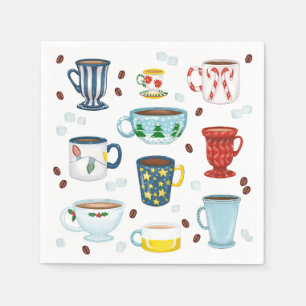 Christmas Coffee Shop Hostess Gift  Napkin