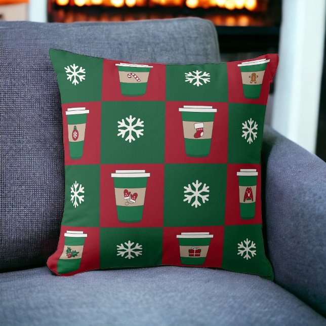 Christmas Coffees Snowflakes Holiday Themed  Cushion (Creator Uploaded)