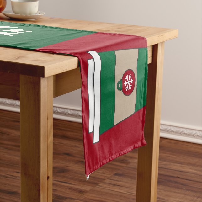 Christmas Coffees Snowflakes Short Table Runner (In Situ)