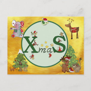 Christmas colage postcard