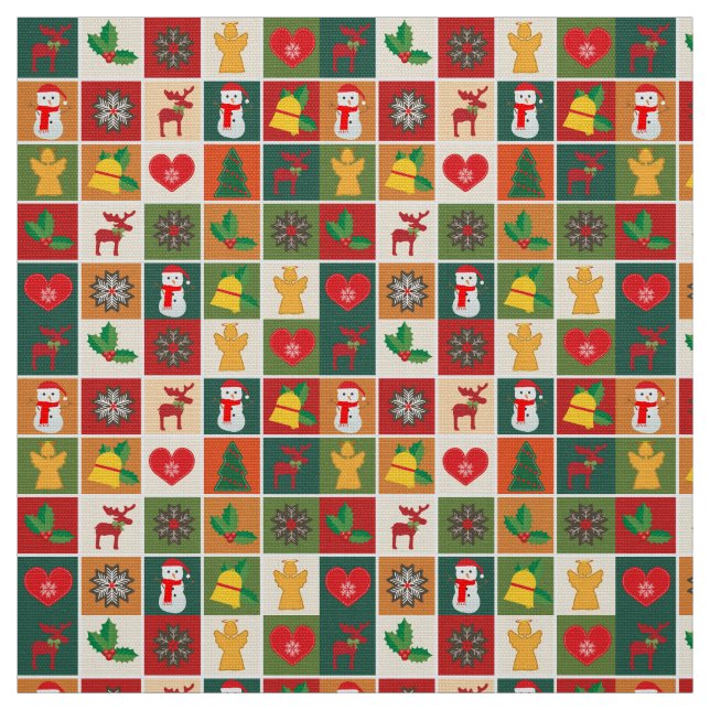 Christmas Collage Fabric (Swatch)