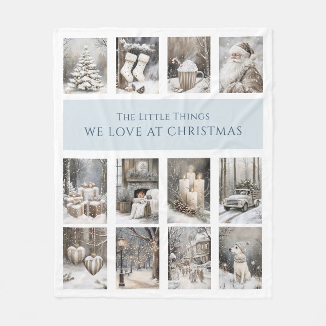 Christmas Collage Fleece Blanket (Front)