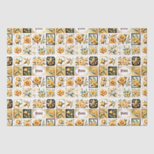 Christmas Collage in Gold Tissue Paper