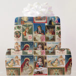 Christmas Collage of Antique Postcards Jesus Angel Wrapping Paper<br><div class="desc">Vintage Religious Christmas Postcards Angels Jesus Wrapping Paper</div>