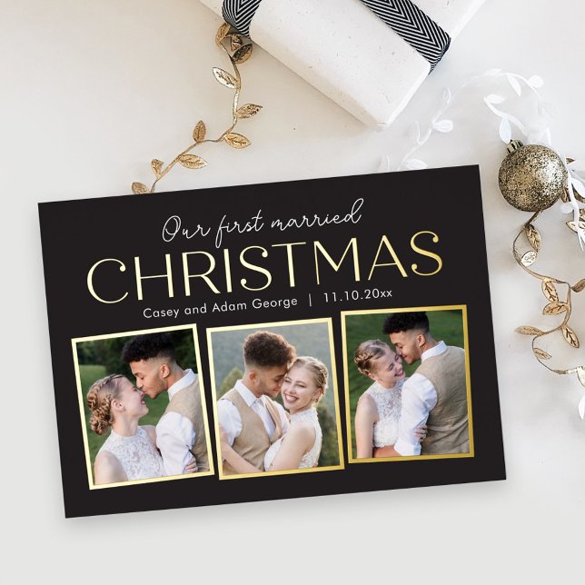 Christmas Collage REAL FOIL Holiday Photo Card (Creator Uploaded)