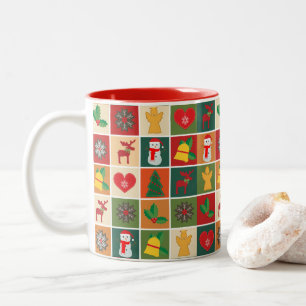 Christmas Collage Two-Tone Coffee Mug