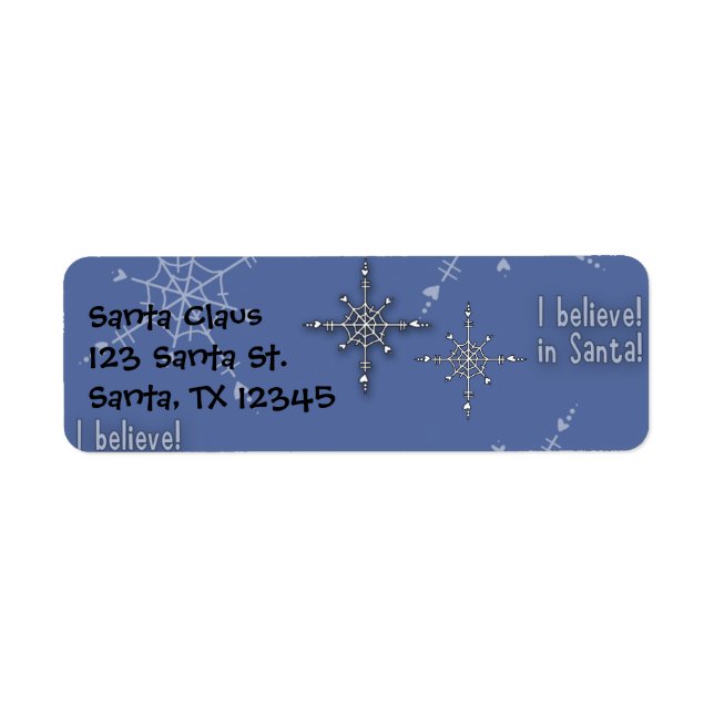 Christmas Collection Believe Santa Return Address Label (Front)