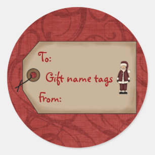Christmas Collection Gift Name Tags Santa Stickers