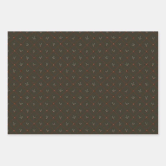 Christmas Collection | Holly, Floral, Stripes Wrapping Paper Sheet (Front)