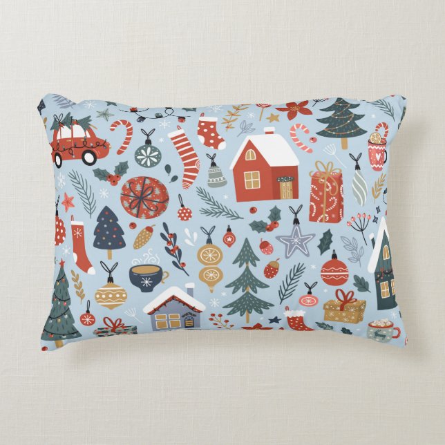 Christmas collection of decorative winter elements cushion (Front)