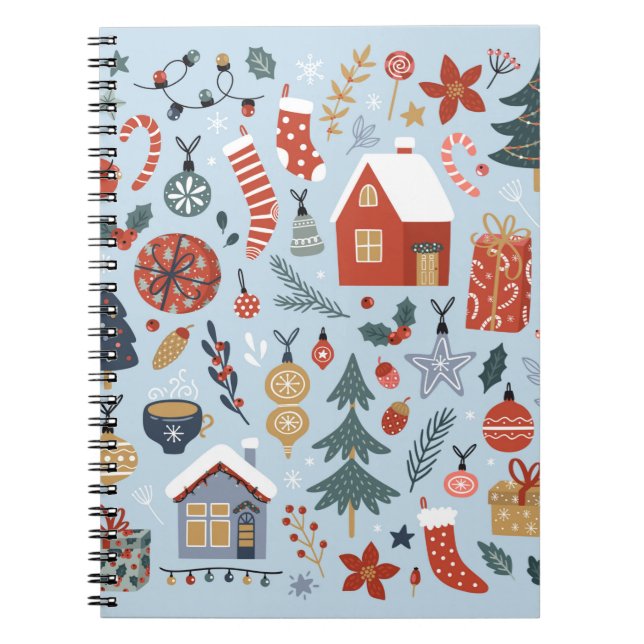 Christmas collection of decorative winter elements notebook (Front)
