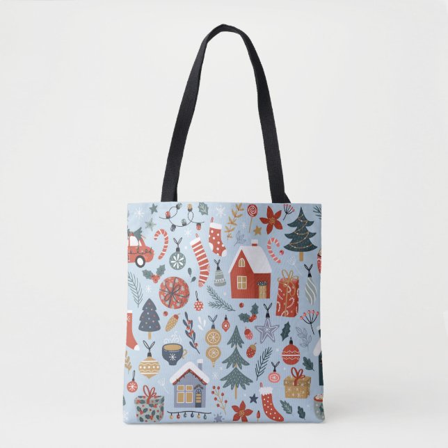 Christmas collection of decorative winter elements tote bag (Front)