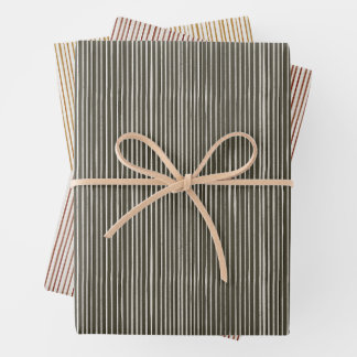 Christmas Collection | Stripes Green, Red, Gold  Wrapping Paper Sheet