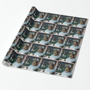 Christmas Collie at the Window Wrapping Paper