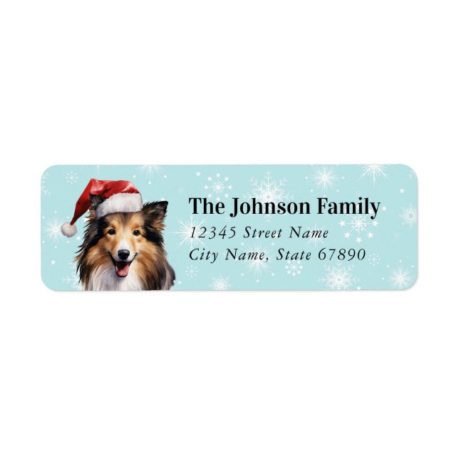 Christmas Collie Return Address Labels (Front)