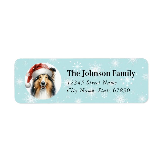 Christmas Collie Return Address Labels (Front)