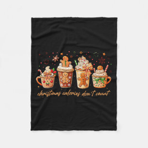 Christmas Colories Dont Count Gingerbread Men Hot Fleece Blanket