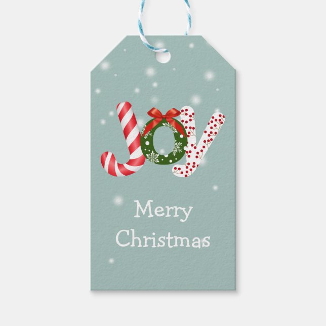 Christmas Colour Filled Joy Gift Tags (Front)