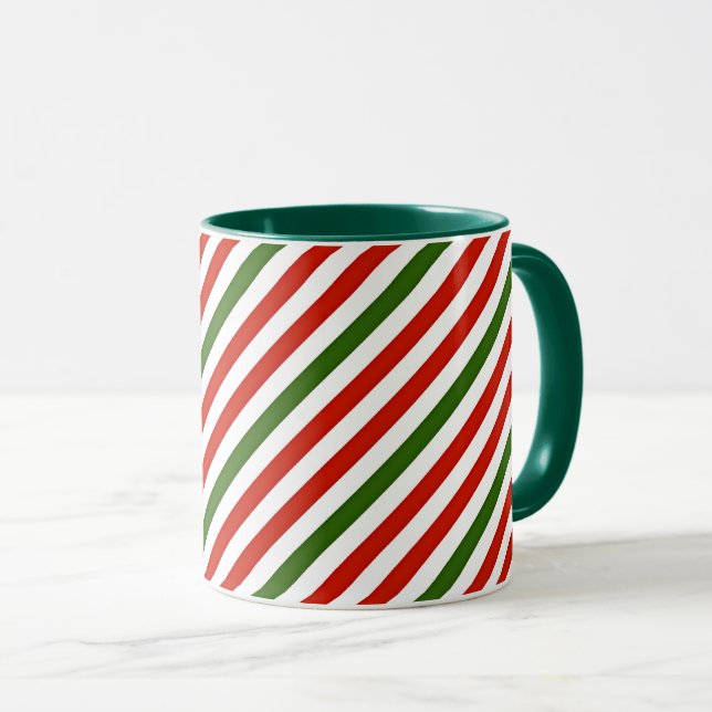 Christmas colour stripes mug (Front Right)