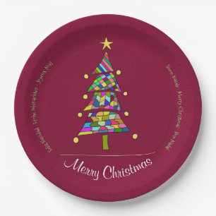 Christmas Colour Tree Paper Plate