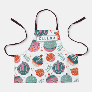 Christmas coloured ornaments apron