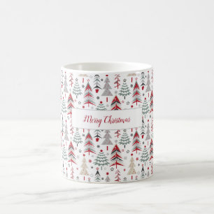 Christmas colourful Christmas tree red green fores Coffee Mug