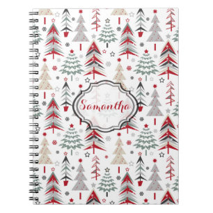 Christmas ,colourful ,Christmas tree ,red ,green Notebook