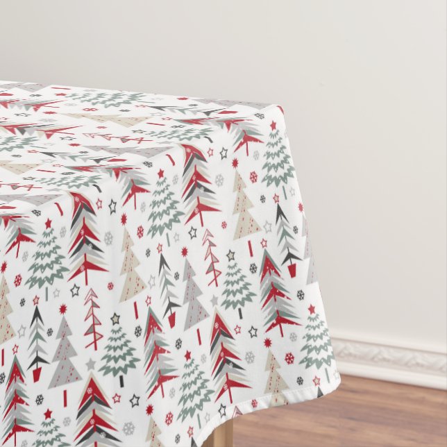 Christmas ,colourful ,Christmas tree ,red ,green Tablecloth (In Situ)