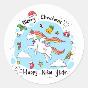 Christmas Colourful Classic Round Sticker