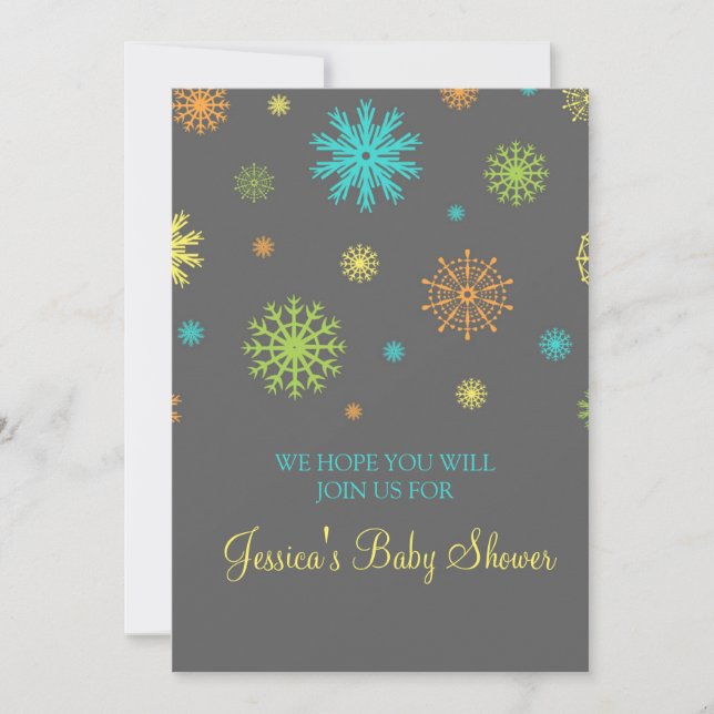 Christmas Colourful Custom Baby Shower Invitations (Front)