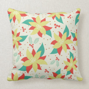 Christmas Colourful Flowers Cushion