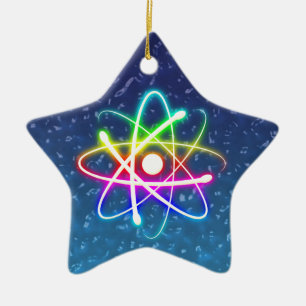 Christmas Colourful Glowing Atom Ceramic Tree Decoration