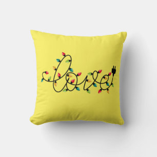 Christmas Colourful Lights Love Text-45872 Cushion