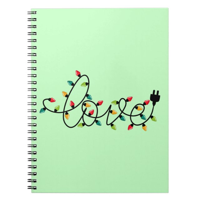 Christmas Colourful Lights Love Text-45872 Notebook (Front)