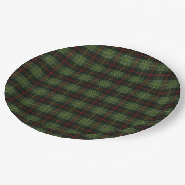 Christmas Colourful Plaid Paper Plate (Angled)