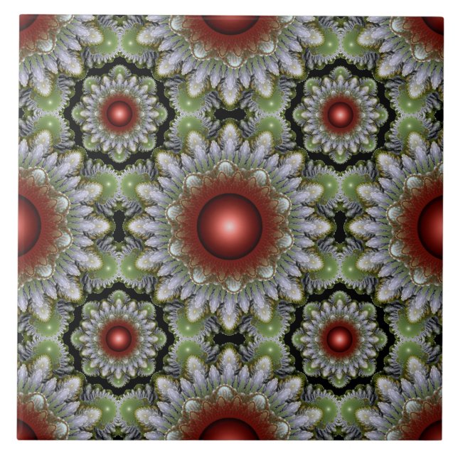 Christmas colourful red decoration ceramic tile (Front)