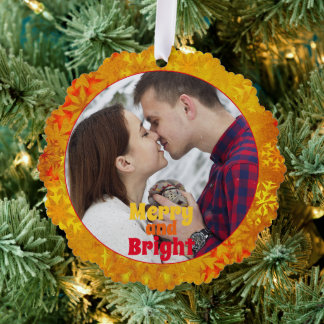 Christmas Colourful Snowflakes Photo Template Tree Decoration Card