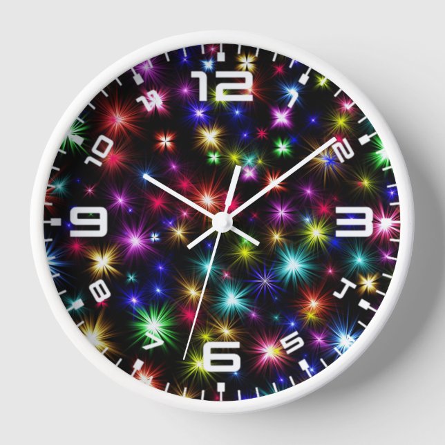 Christmas Colourful Stars-27317 Clock (Front)