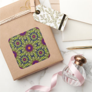 Christmas colourful texture square sticker