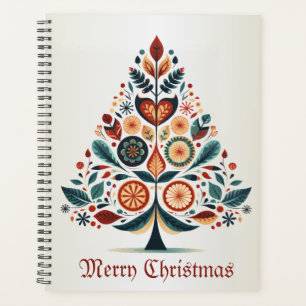 Christmas Colourful Tree Scandinavia Folk Art Planner