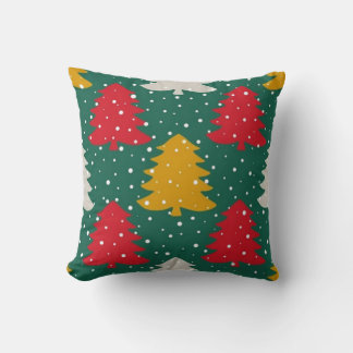 Christmas Colourful Trees Seamless Patterns  Cushion