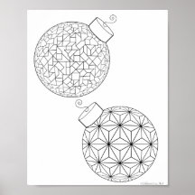 Christmas Colouring Poster - Ornaments 2