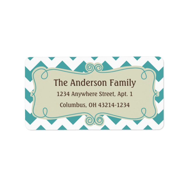 Christmas Colours 9 Chevron P1 Return Address Label (Front)