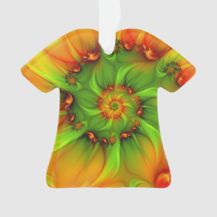 Christmas Colours Abstract Colourful Fractal Art Ornament