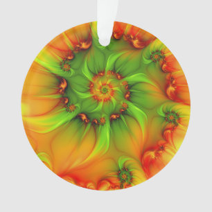 Christmas Colours Abstract Colourful Fractal Art Ornament