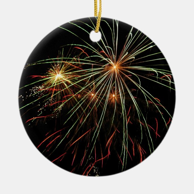 Christmas Colours Ceramic Ornament (Front)