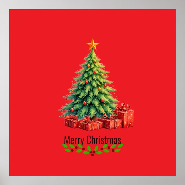 Christmas Colours, Decorated Christmas Tree, Poster (Front)