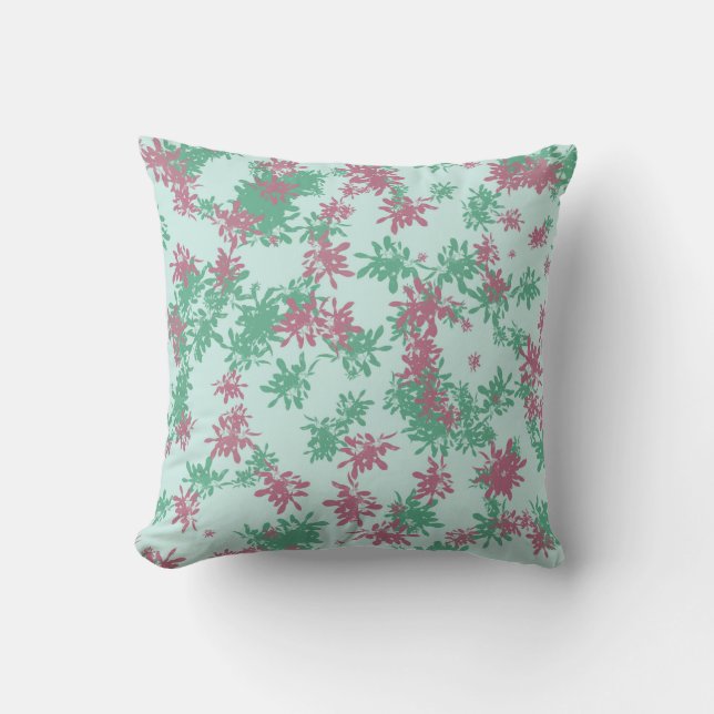 Christmas Colours Floral Cushion (Front)