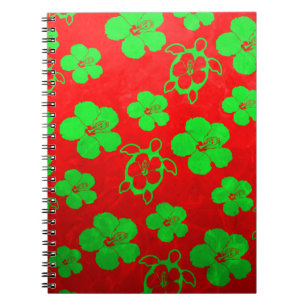 Christmas Colours Hawaiian Honu Notebook