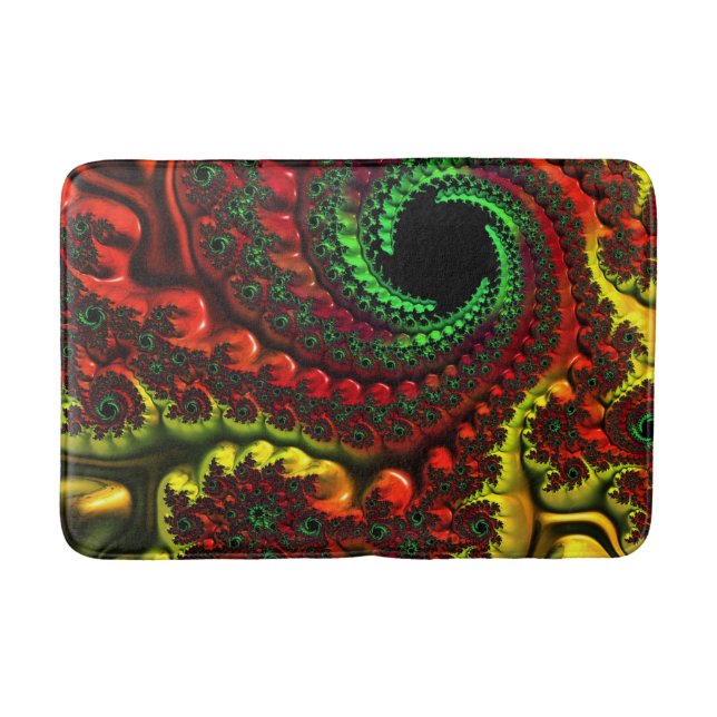 Christmas Colours Mandelbrot Bath Mat (Front)